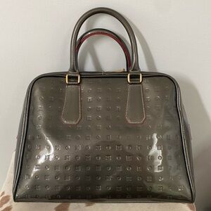 ARCADIA Italian Grey patent leather bag satchel
